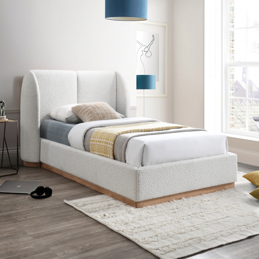 Jardin Boucle Fabric Upholstered Twin Bed