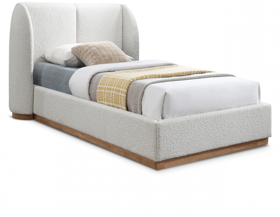 Jardin Boucle Fabric Upholstered Twin Bed