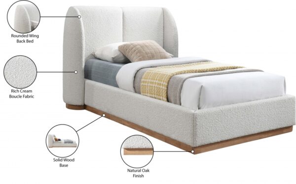 Jardin Boucle Fabric Upholstered Twin Bed