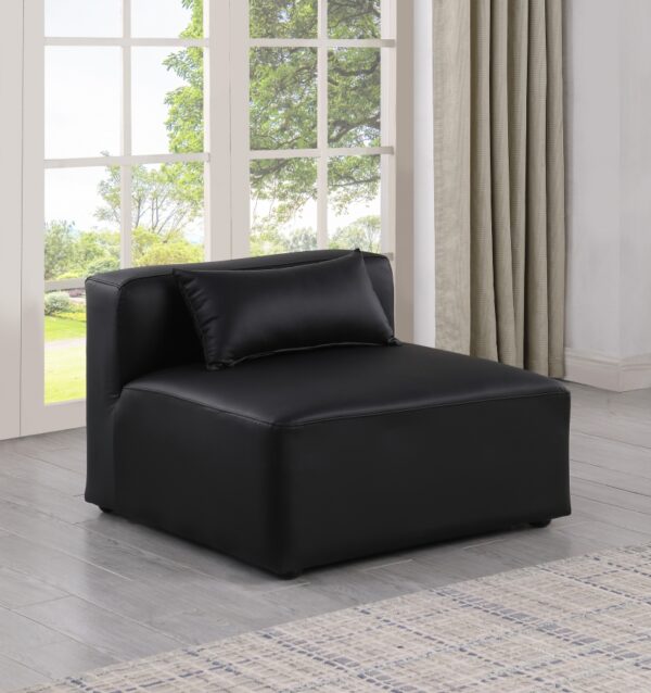 Cube Vegan Leather Armless Modular Chair