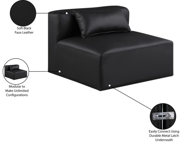 Cube Vegan Leather Armless Modular Chair