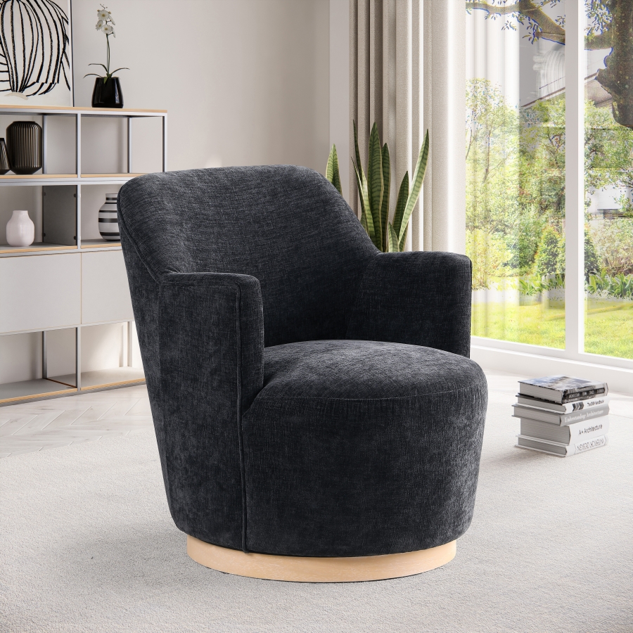 Clarita Chenille Fabric Upholstered Swivel Accent Chair