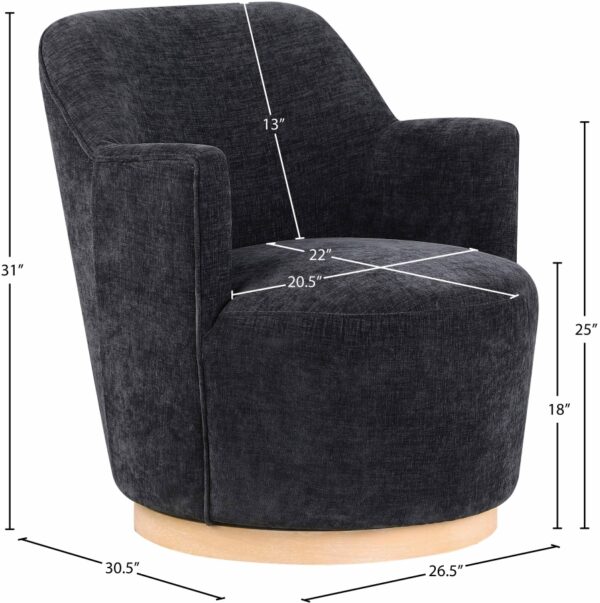 Clarita Chenille Fabric Upholstered Swivel Accent Chair