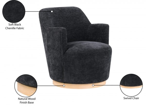 Clarita Chenille Fabric Upholstered Swivel Accent Chair