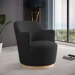 Clarita Boucle Fabric Upholstered Swivel Accent Chair