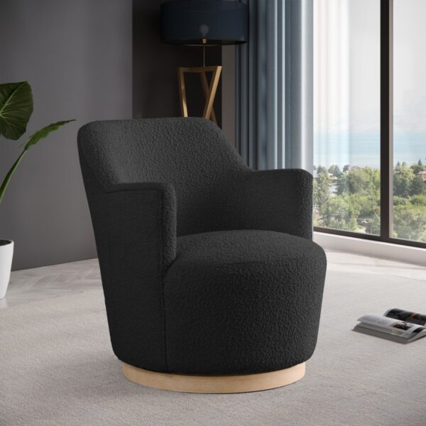 Clarita Boucle Fabric Upholstered Swivel Accent Chair