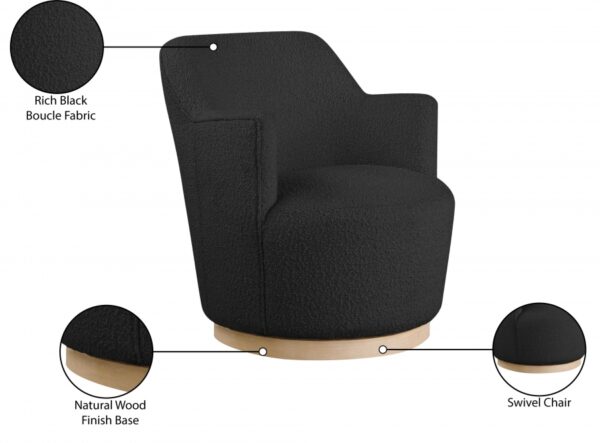 Clarita Boucle Fabric Upholstered Swivel Accent Chair