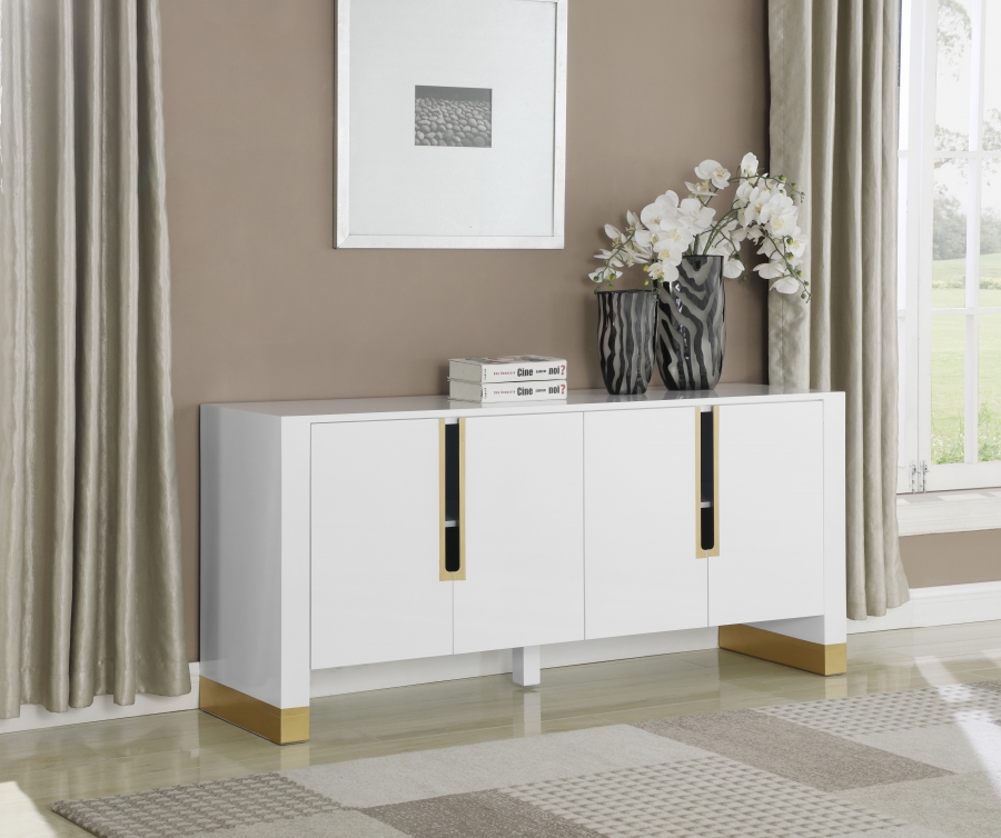 Florence Lacquer Finish And Metal Sideboard / Buffet