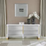 Florence Lacquer Finish And Metal Sideboard / Buffet