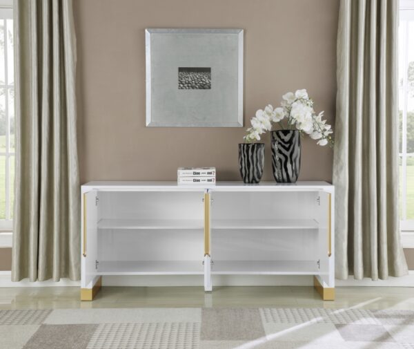 Florence Lacquer Finish And Metal Sideboard / Buffet