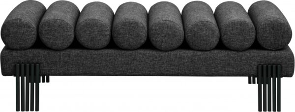 Akeela Linen Textured Fabric Upholstered Bench