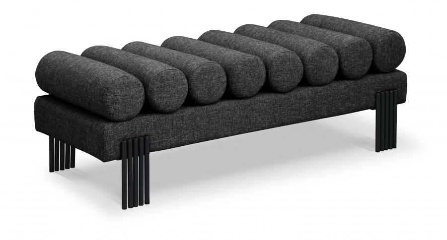 Akeela Linen Textured Fabric Upholstered Bench