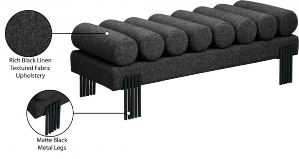 Akeela Linen Textured Fabric Upholstered Bench