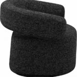 Niya Linen Textured Fabric Upholstered Swivel Accent Chair