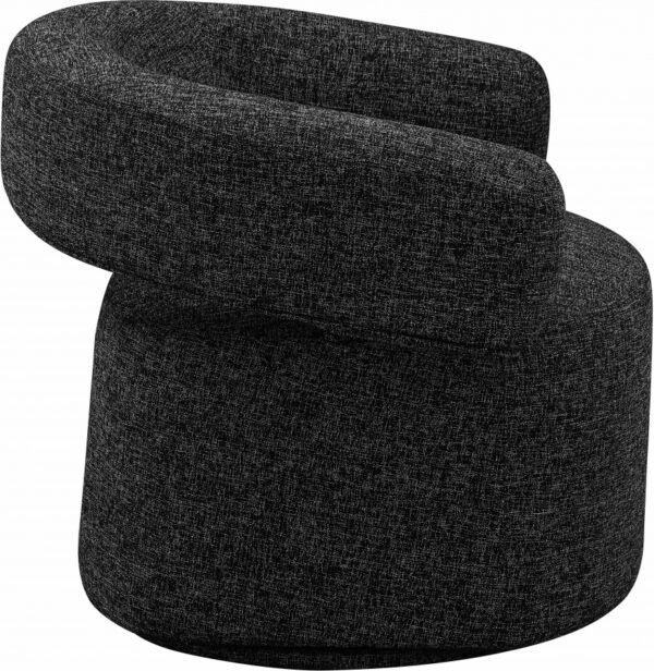 Niya Linen Textured Fabric Upholstered Swivel Accent Chair