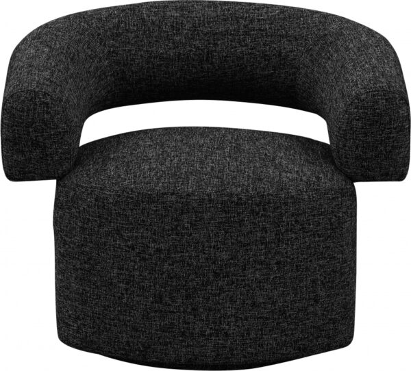 Niya Linen Textured Fabric Upholstered Swivel Accent Chair