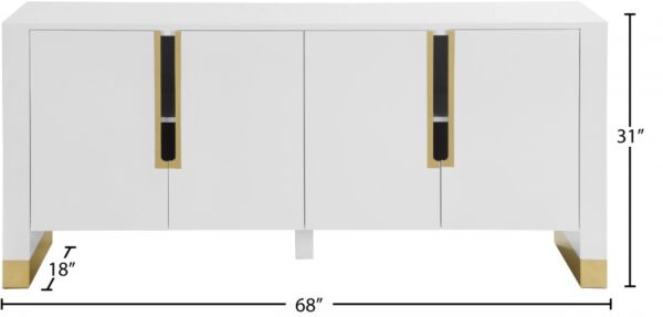Florence Lacquer Finish And Metal Sideboard / Buffet