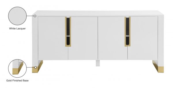 Florence Lacquer Finish And Metal Sideboard / Buffet