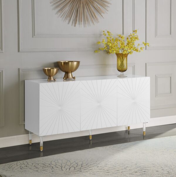 Starburst Lacquer Finish And Acrylic Sideboard / Buffet