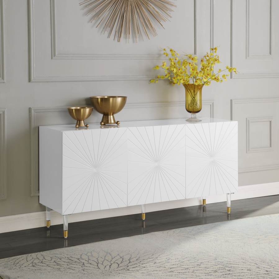 Starburst Lacquer Finish And Acrylic Sideboard / Buffet