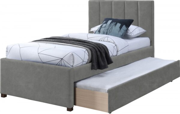 Hudson Vegan Leather Upholstered Twin Trundle Bed