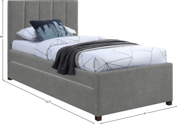 Hudson Vegan Leather Upholstered Twin Trundle Bed