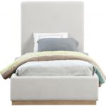 Alfie Linen Textured Fabric Upholstered Twin Bed
