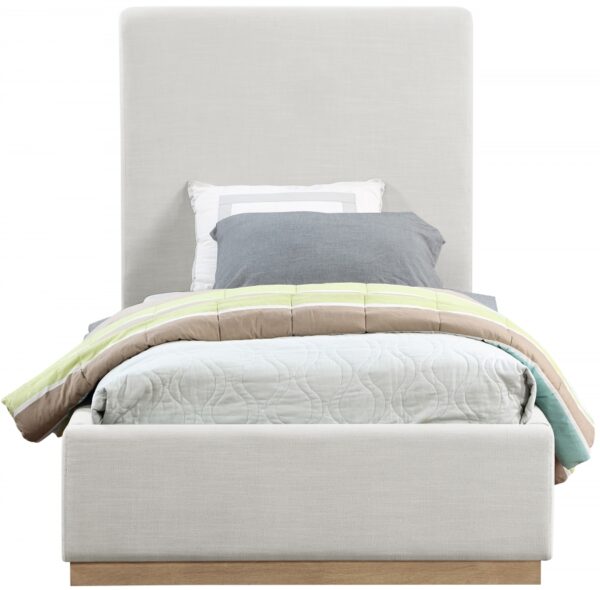 Alfie Linen Textured Fabric Upholstered Twin Bed