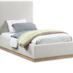 Alfie Linen Textured Fabric Upholstered Twin Bed