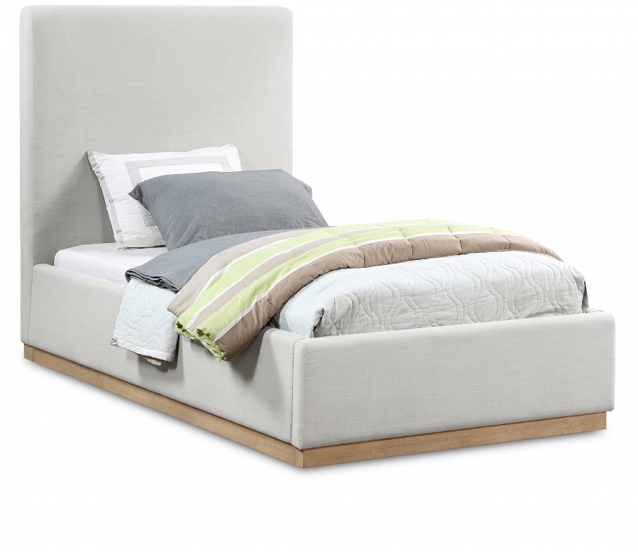 Alfie Linen Textured Fabric Upholstered Bed