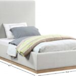 Alfie Linen Textured Fabric Upholstered Twin Bed