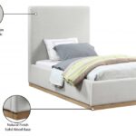 Alfie Linen Textured Fabric Upholstered Twin Bed