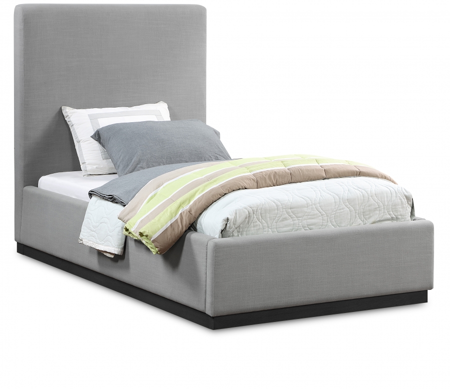 Alfie Linen Textured Fabric Upholstered Bed