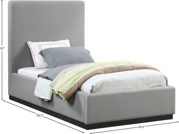 Alfie Linen Textured Fabric Upholstered Twin Bed