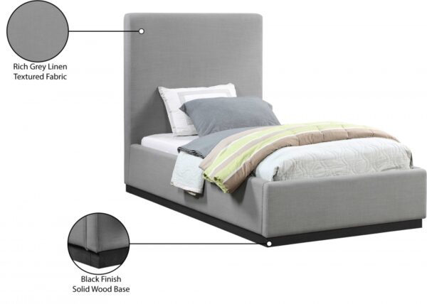 Alfie Linen Textured Fabric Upholstered Twin Bed