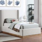 Flynn Linen Textured Fabric Upholstered Bed