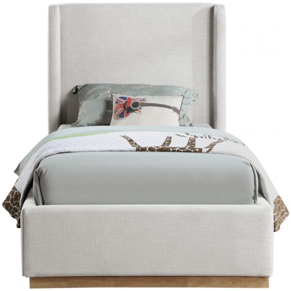Flynn Linen Textured Fabric Upholstered Bed