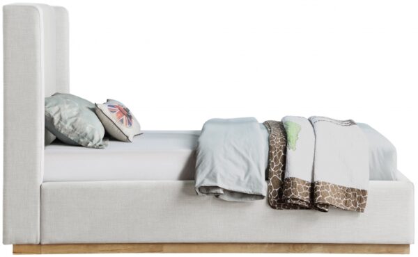 Flynn Linen Textured Fabric Upholstered Bed