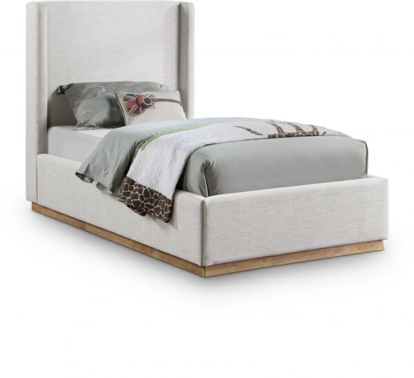 Flynn Linen Textured Fabric Upholstered Bed