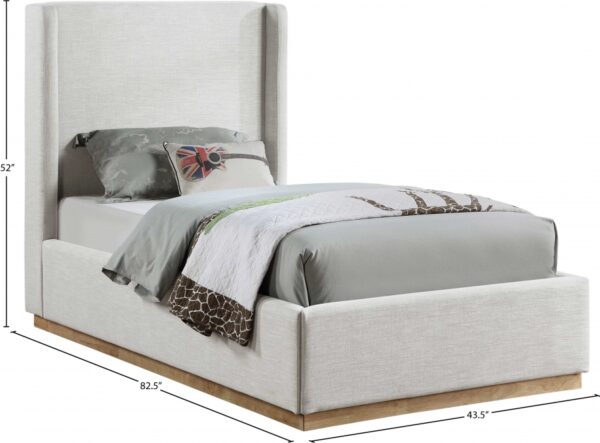 Flynn Linen Textured Fabric Upholstered Bed