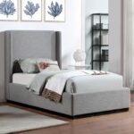 Flynn Linen Textured Fabric Upholstered Bed