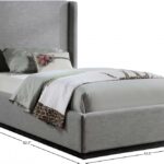 Flynn Linen Textured Fabric Upholstered Twin Bed