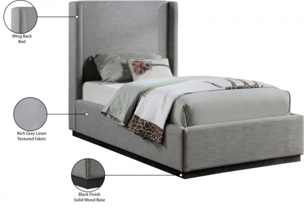 Flynn Linen Textured Fabric Upholstered Bed