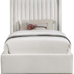 Logan Linen Textured Fabric Upholstered Twin Bed