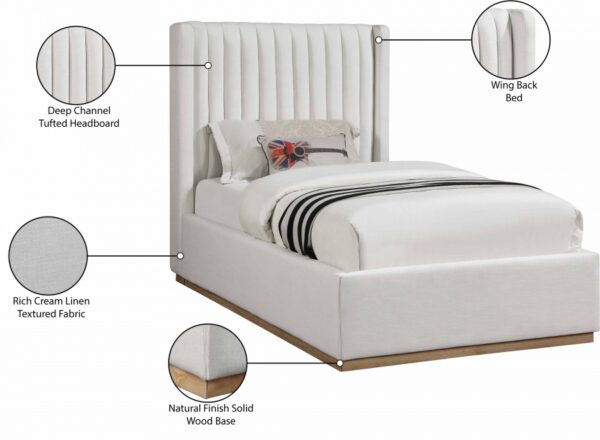 Logan Linen Textured Fabric Upholstered Bed