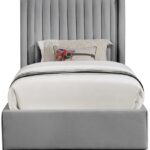 Logan Linen Textured Fabric Upholstered Twin Bed