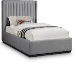 Logan Linen Textured Fabric Upholstered Twin Bed
