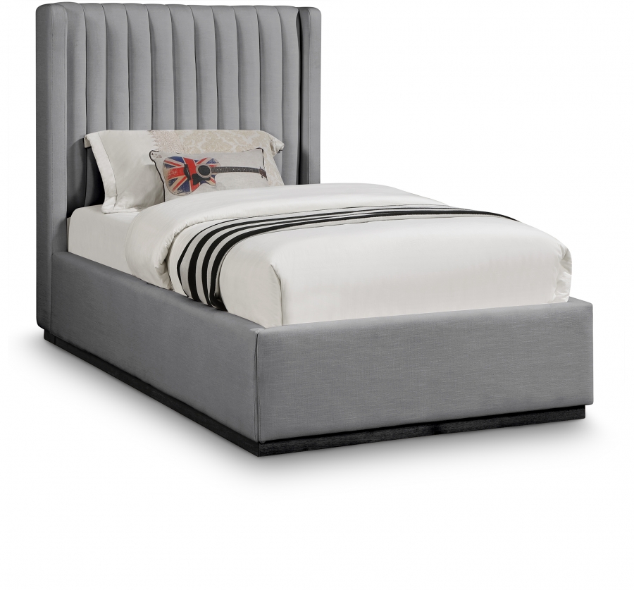 Logan Linen Textured Fabric Upholstered Bed