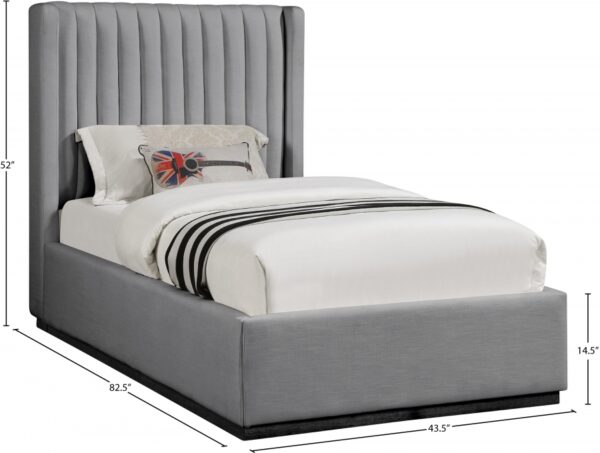 Logan Linen Textured Fabric Upholstered Twin Bed