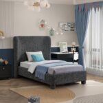 Penny Linen Textured Fabric Upholstered Twin Bed